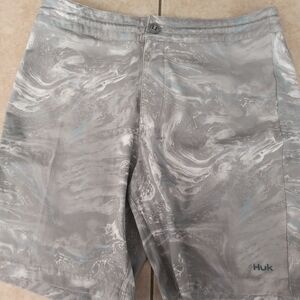 Huk Men's Marble Gray Swim Shorts